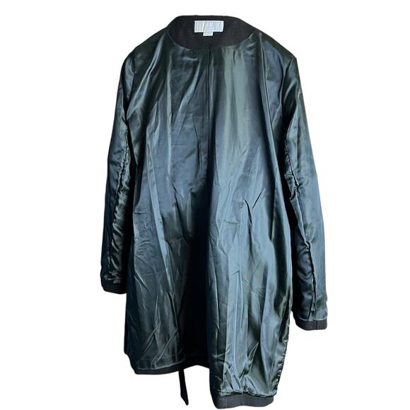 Michael Michael Kors Women’s Wool Blend Asymmetrical Gold Zipper Heavy Coat Med - Picture 7 of 9